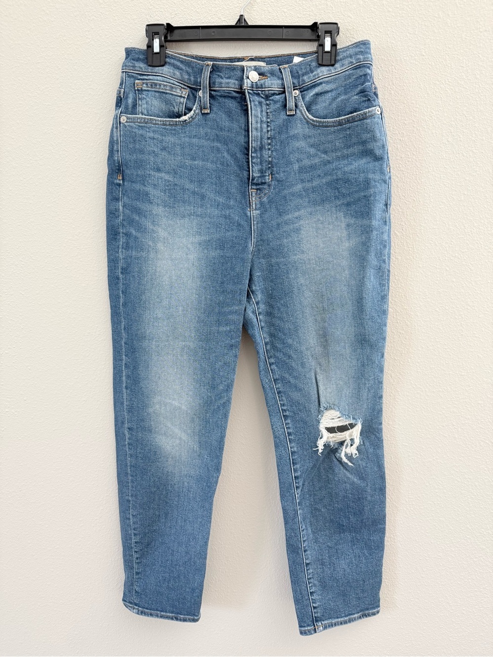Madewell Light Blue Mom Jean with Knee Distress 29